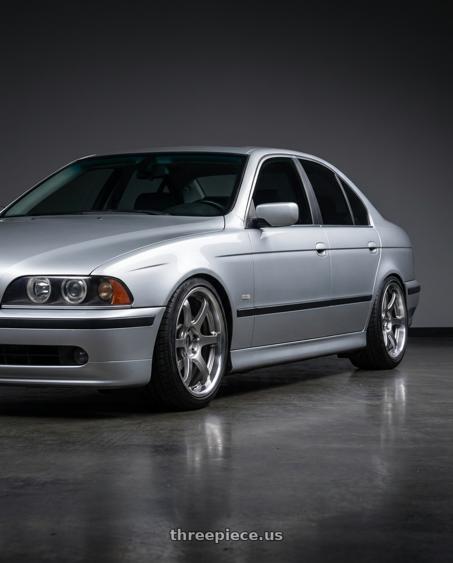 1997 bmw 540i with Ssr Reiner Type 6R 5x100 19X9.5 12 Hyper Disk Titan Silver wheels