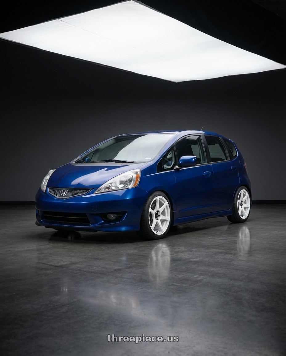 2010 honda fit with Motegi MR154 BATTLE 5X114.3 17X8 +43 WHITE wheels