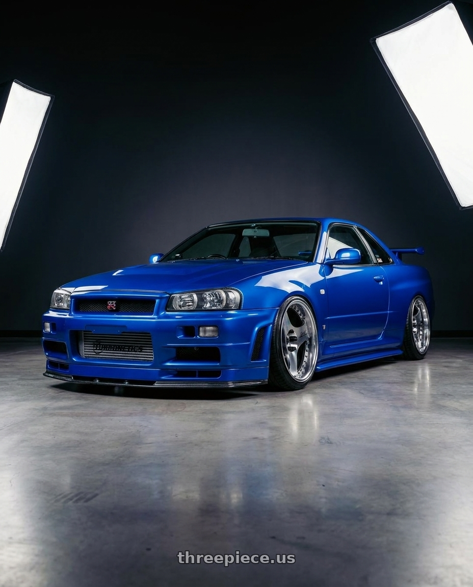 1998 Nissan Skyline R34 GT with Advan Racing ONI2 PROGRESSIVE 5x114.3 20x11.0 +15 MACHINING & DIAMOND CUT wheels