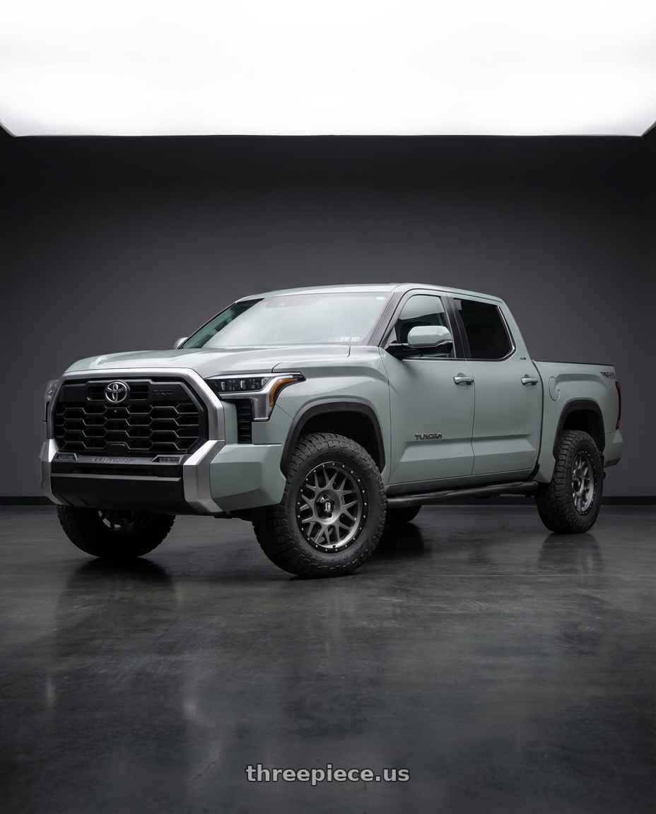 2018 Toyota Tundra with XD XD127 BULLY 5X150 20X9 +18 MATTE GRAY BLACK RING wheels