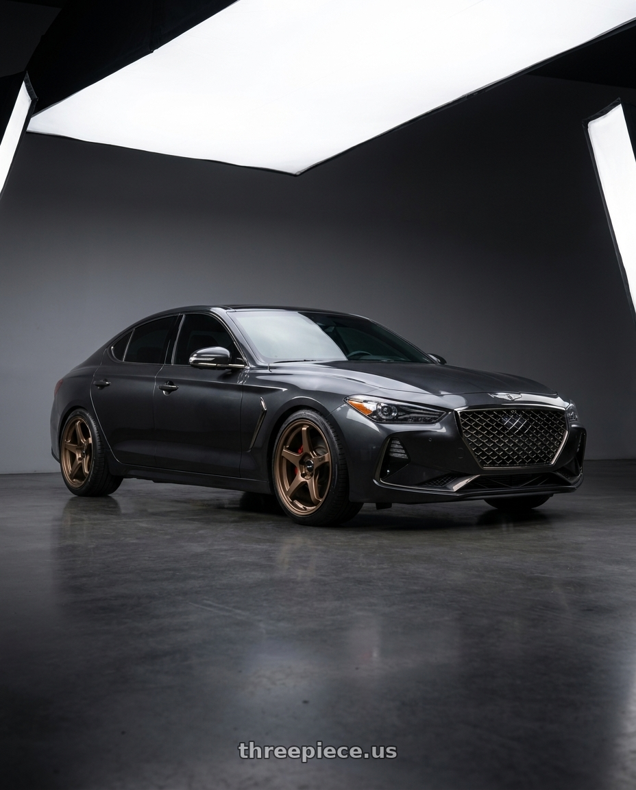 2019 Genesis G70 with Enkei TS-5 5x114.3 18x9.5+38 Bronze wheels