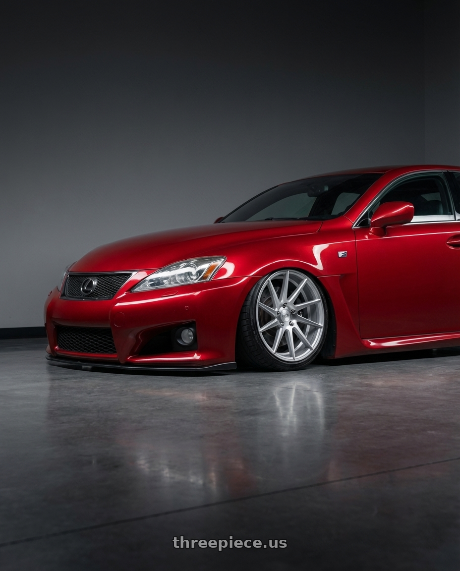 2012 Lexus IS-F with Niche 1PC M112 SURGE 5X114.3 19X8.5 +35 GLOSS SILVER MACHINED wheels