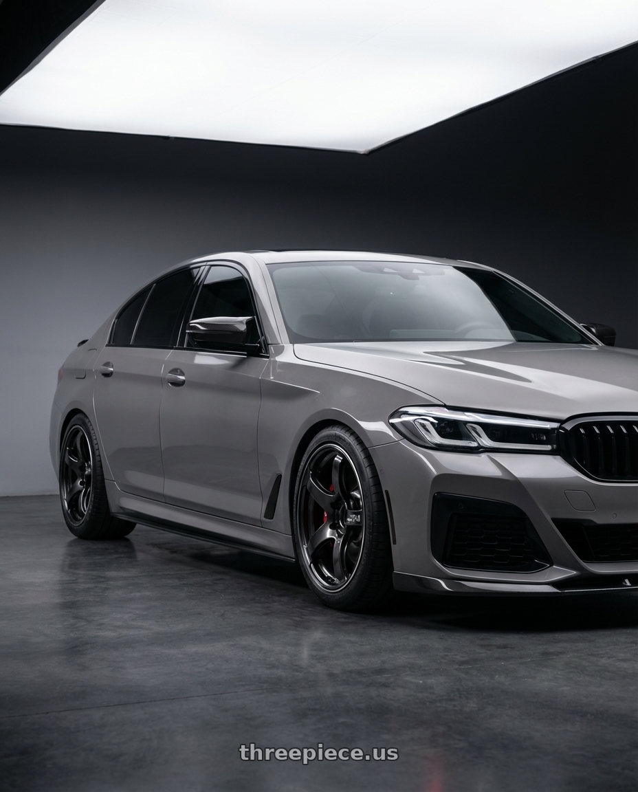 2022 BMW 530i with Advan Racing TC4 5x112 18x9.0 +25 BLACK GUNMETALLIC & RING wheels