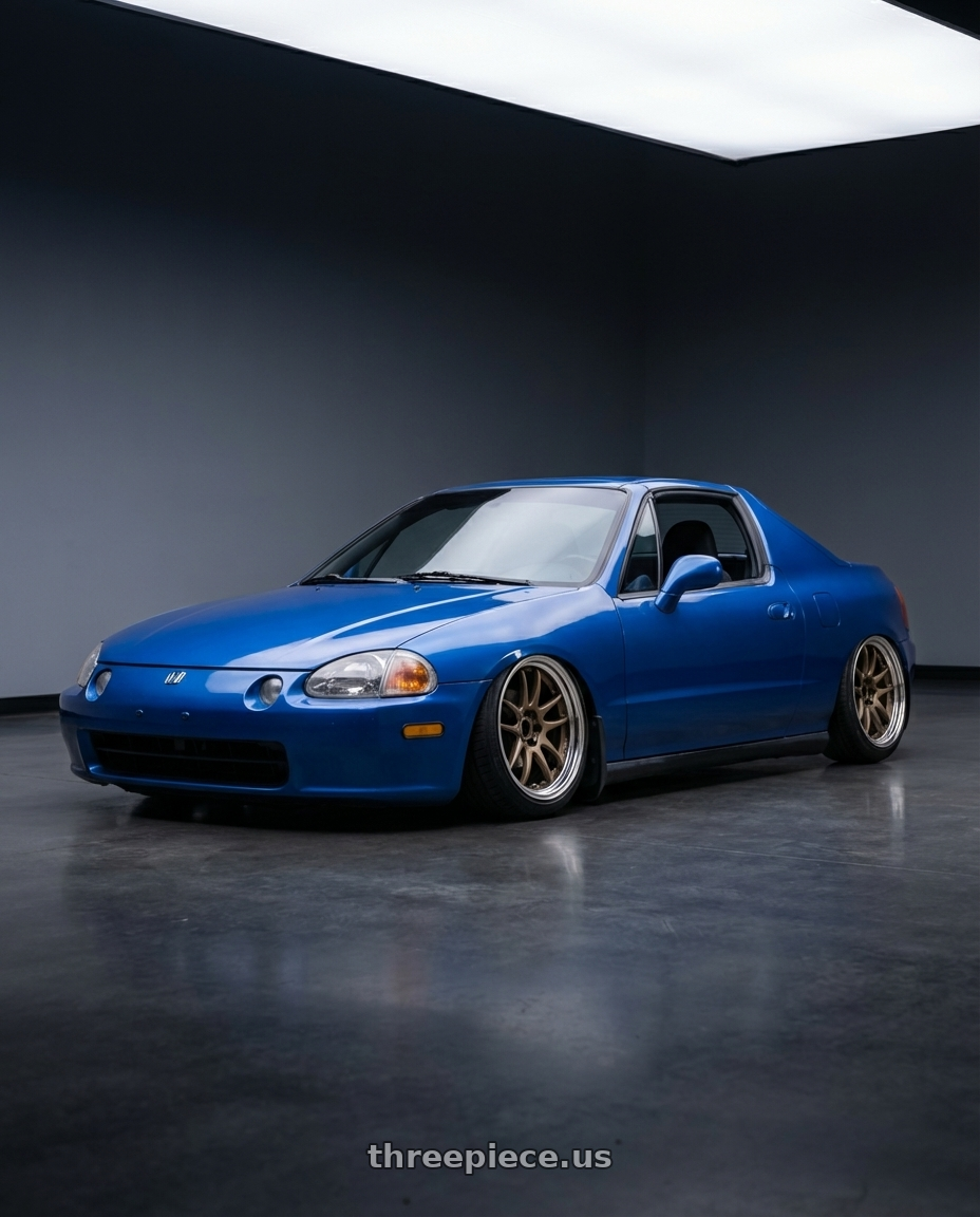 honda del sol si 1998 with Work Cr 2P 4x100 17x8.0 +38 Matte Bronze wheels