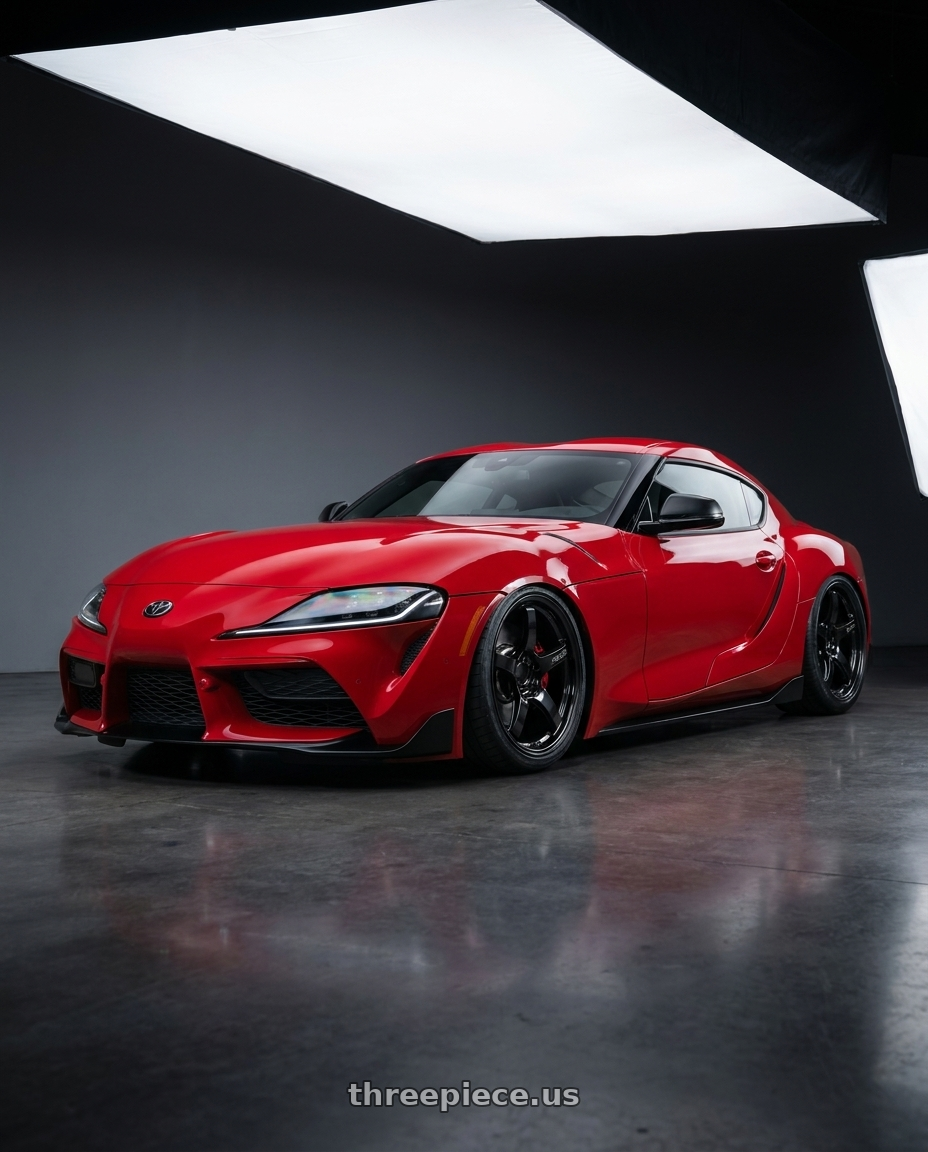 2023 Toyota GR Supra with Gram Lights 57CR 5x112 19x10.5+35 Glossy Black wheels