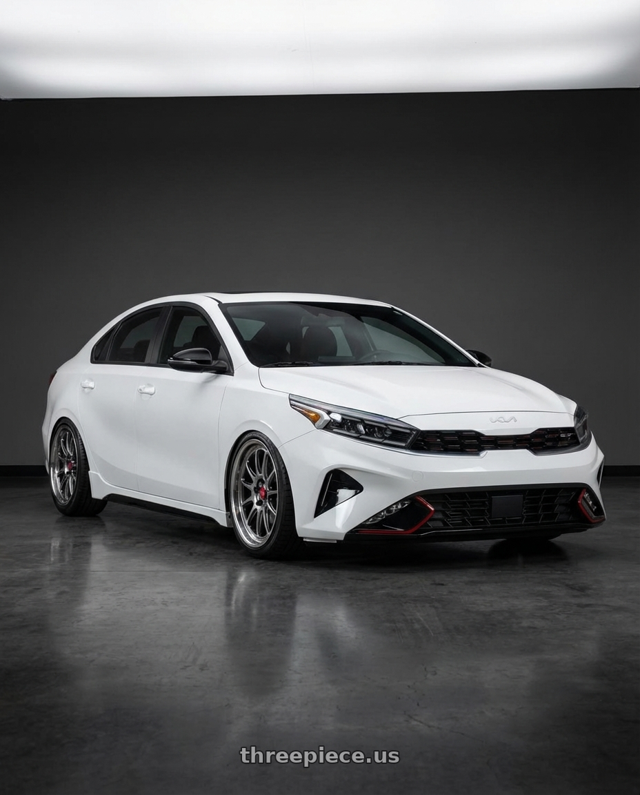 2023 kia forte gt with Aodhan AH07 5x114.3 18x8.5+35 Hyper Black wheels