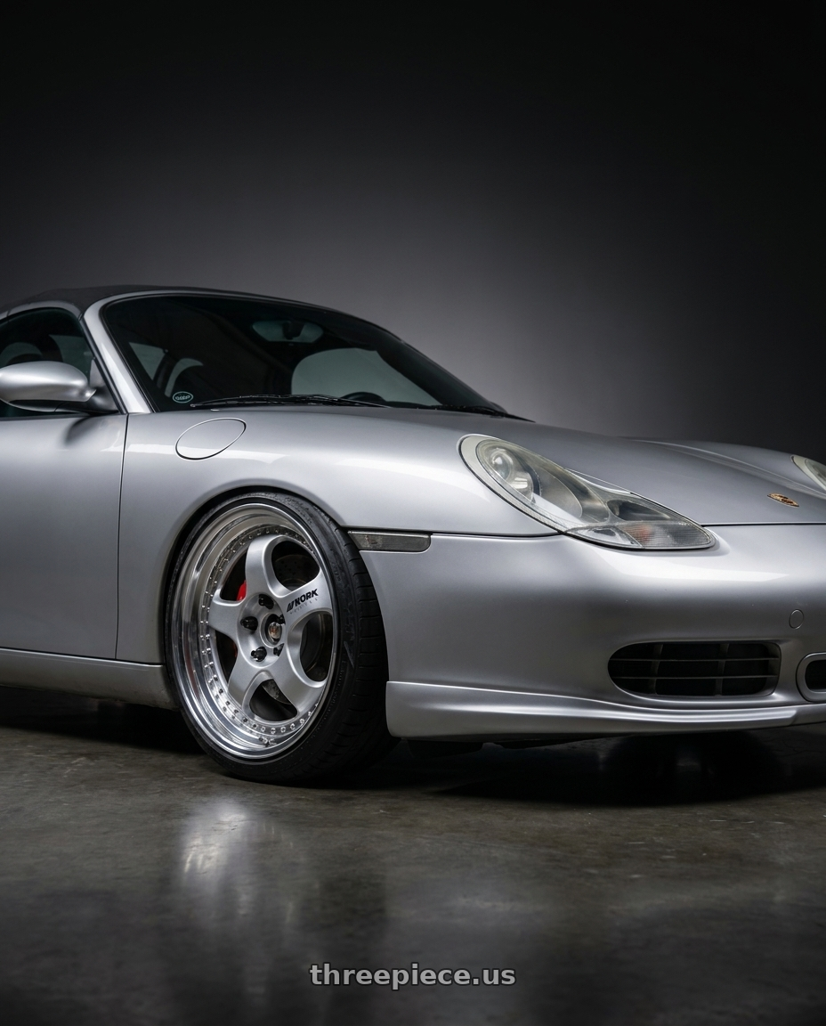 2001 porsche boxster s with Work Meister S1 3P 5x130 19x10+4 O Disk Silver wheels