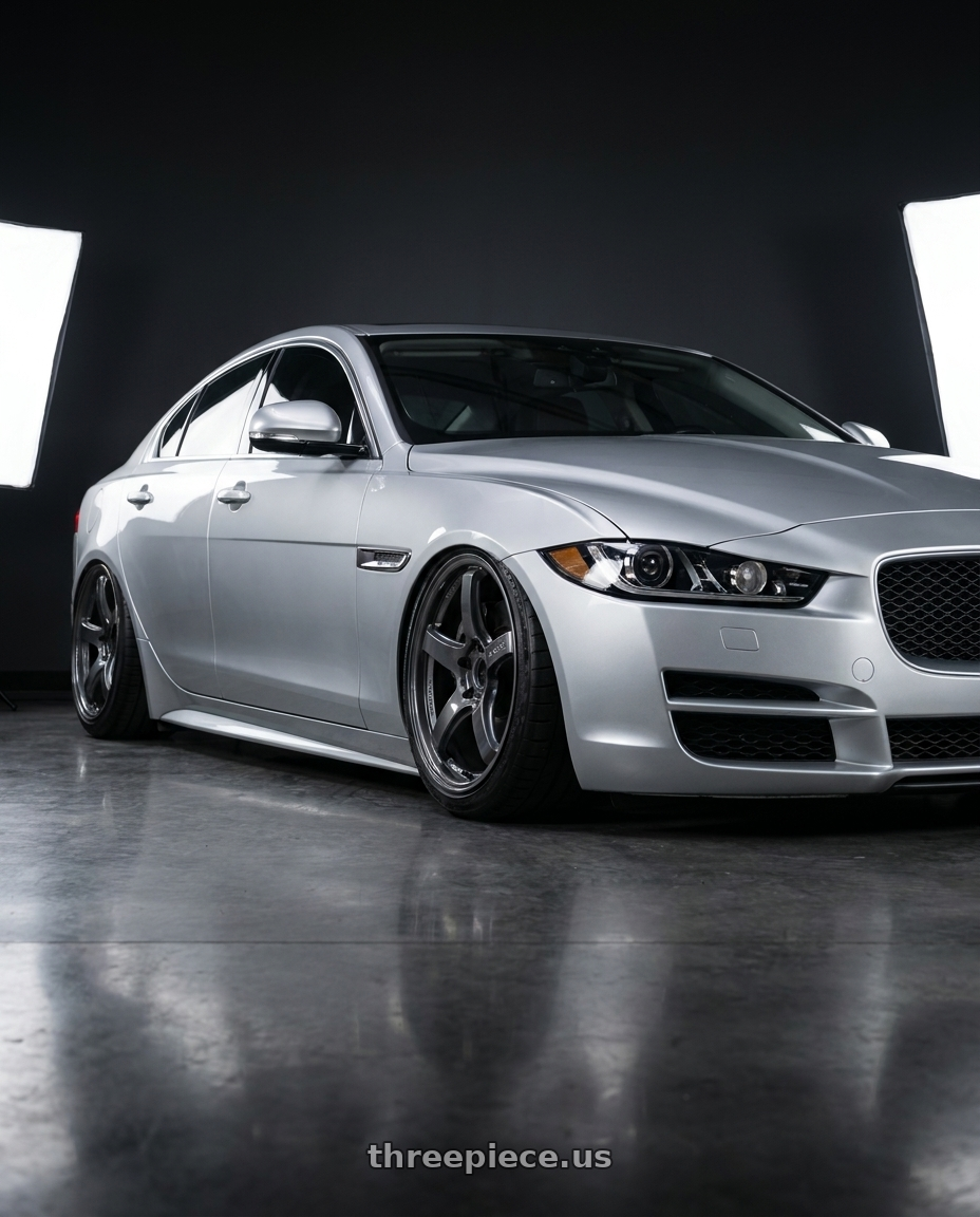 2017 Jaguar xe Premium with Gram Lights 57CR 5x114.3 19x9.5 +35 GLOSSY GRAY wheels