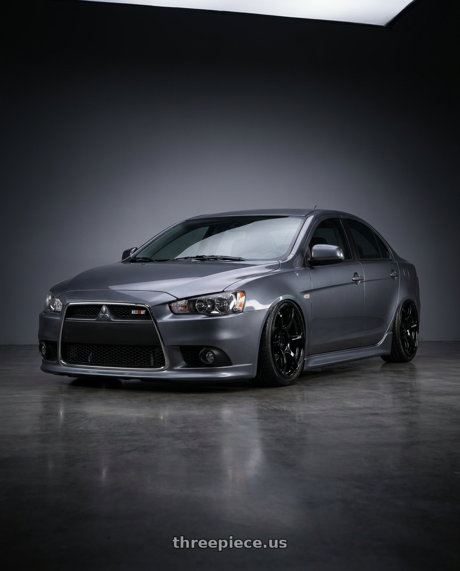 2014 Mitsubishi Lancer Ralliart with Advan RGIII 5x114.3 18x8.5+31 Gloss Black wheels