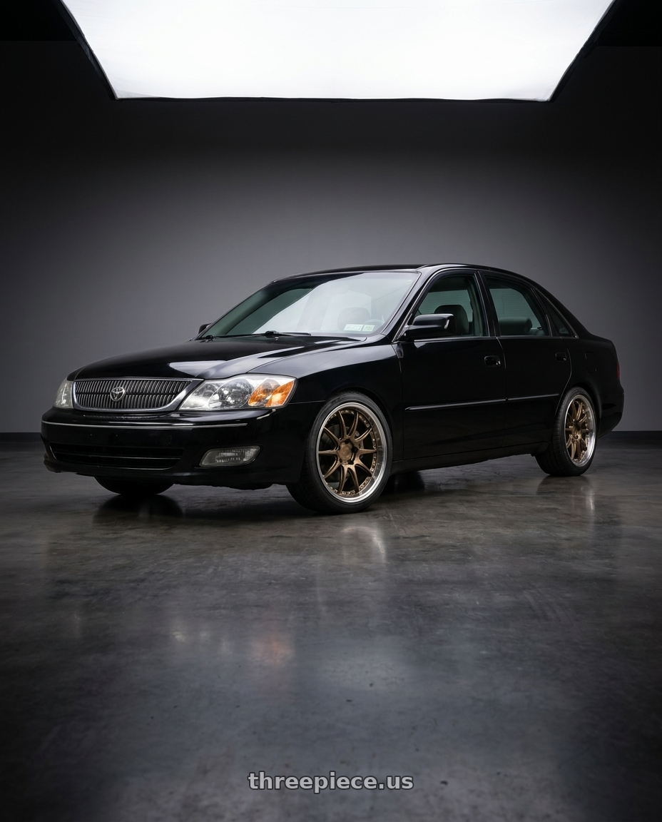 2000 Toyota Avalon xl black with Aodhan DS07 5x114.3 18x8.5+35 Bronze w/Machined Lip wheels