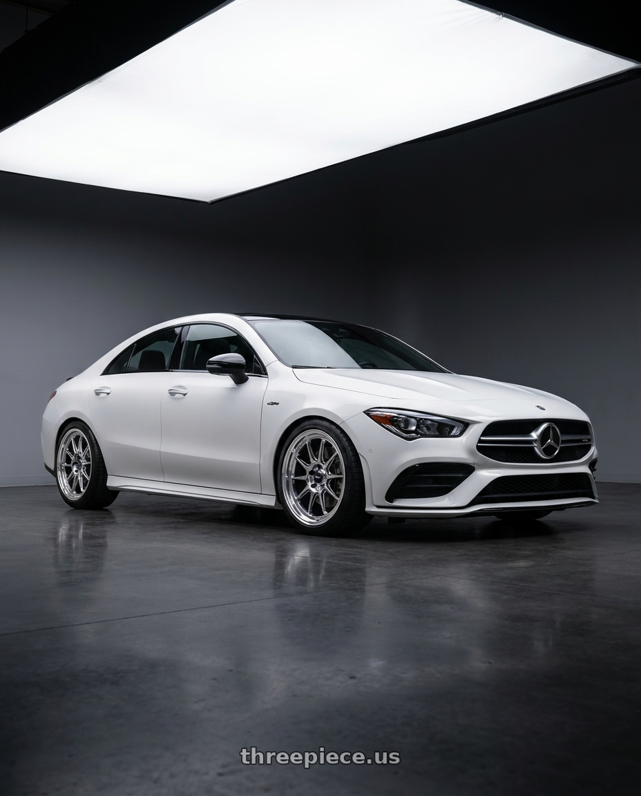 2023 Mercedes-Benz CLA C118 with Konig Countergram 5x112 19x11+40 Hyper Chrome / Machined Lip wheels