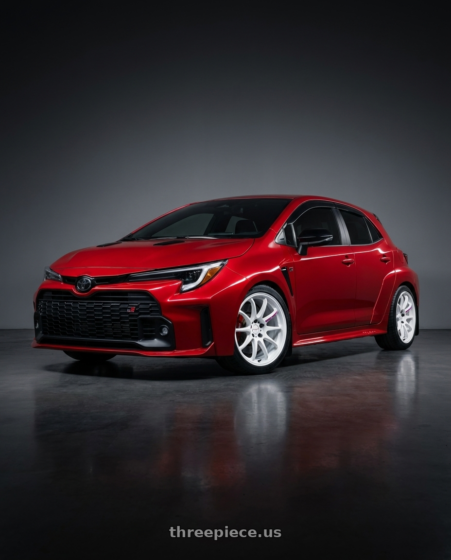 2025 Toyota GR Corolla with Work Emotion Zr10 5x114.3 18x9.5 +30 Azure White wheels