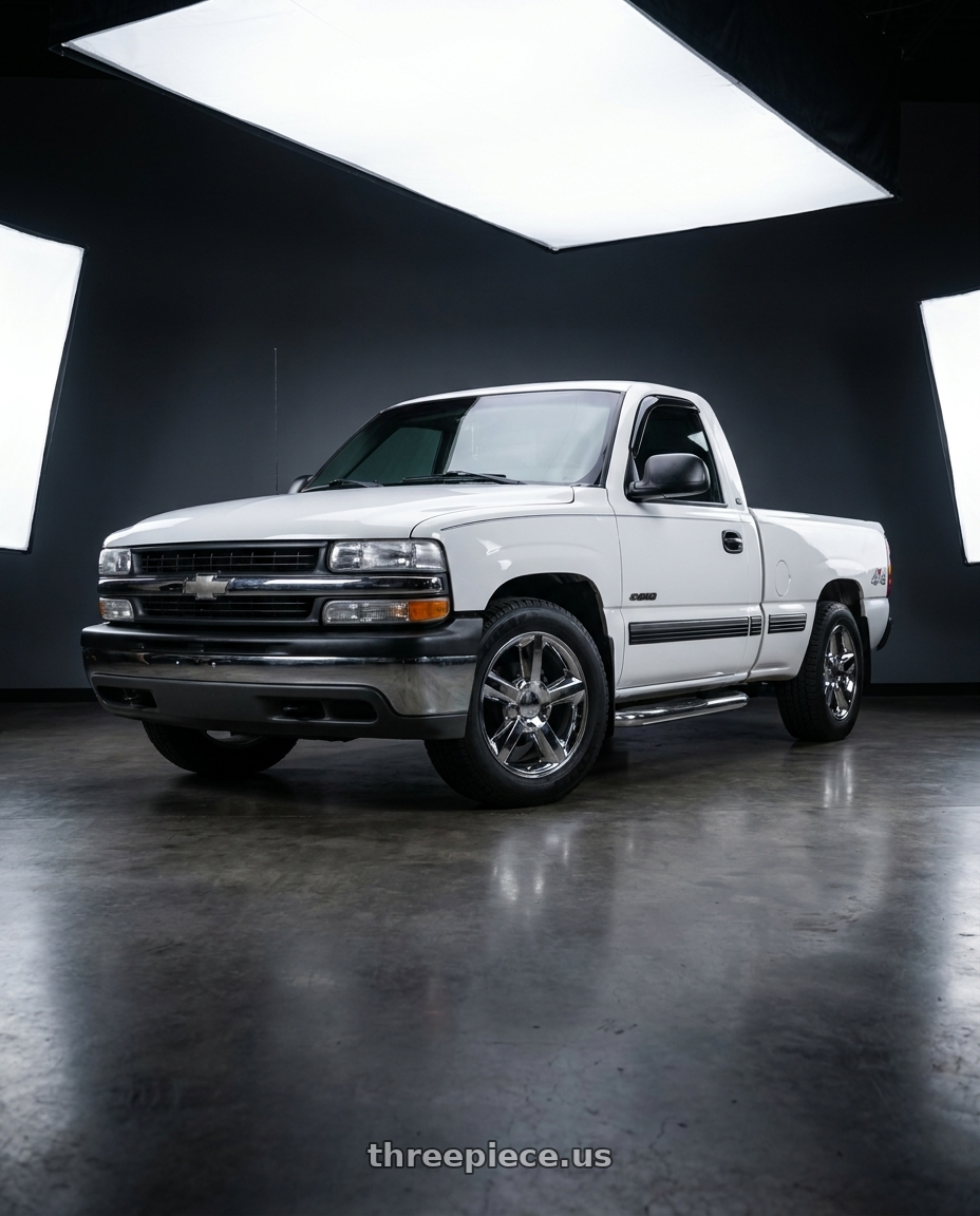 2000 chevy silverado 3 door with OE Wheels CV83 6x139.7 20x8.5+31 Chrome wheels
