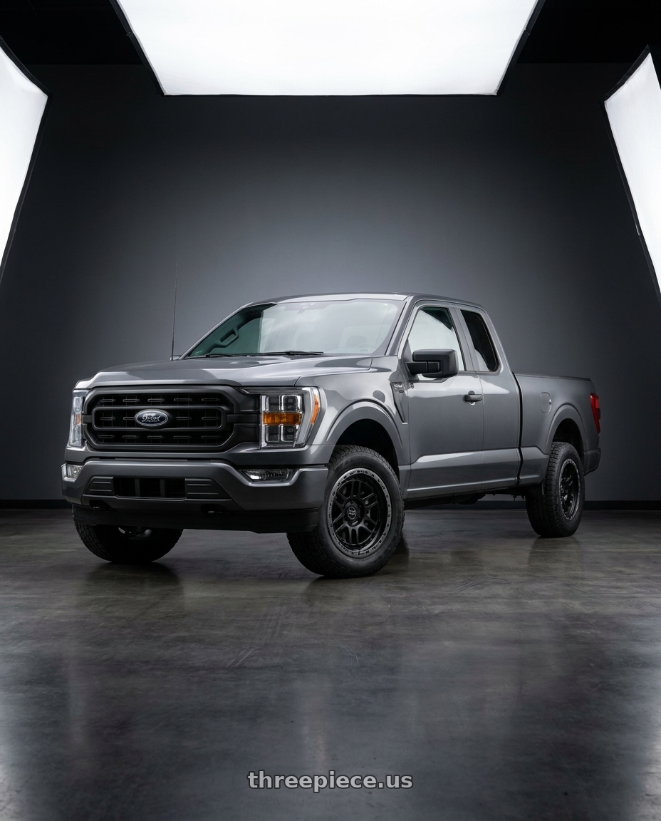 2021 Ford F-150 XL with Black Rhino ALPHA 6X135 18X9 +20 MATTE BLACK W/ GUNMETAL LIP wheels