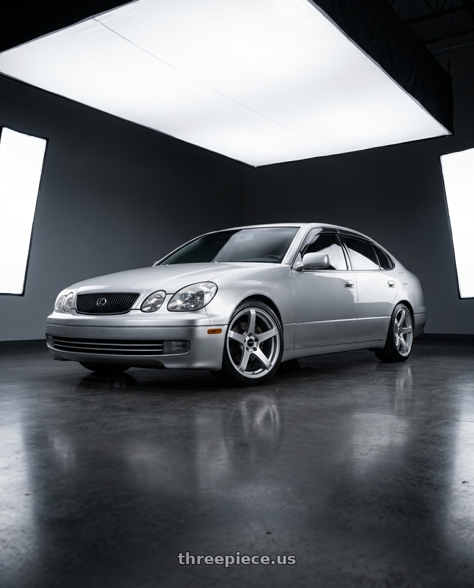 2001 Lexus gs 300 with Enkei Kojin 5x114.3 18x8+40 Matte Silver wheels
