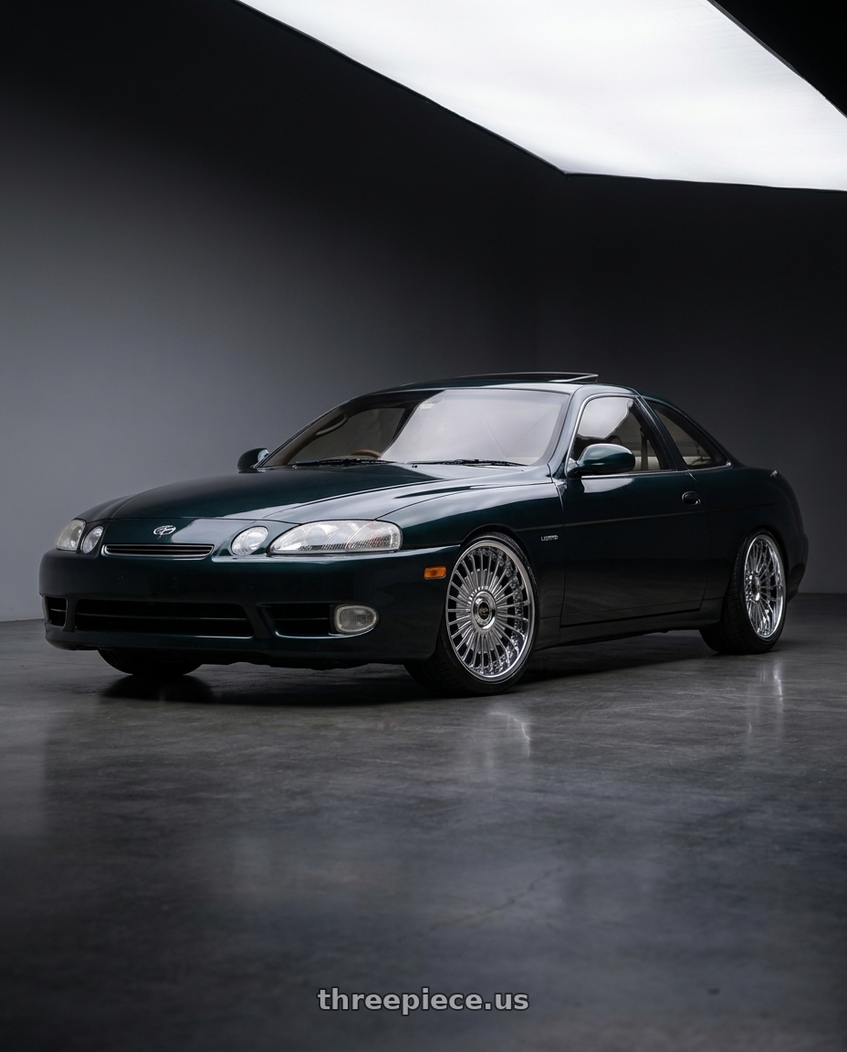 1992 toyota soarer with Work Emitz Black Polish 5x100 19x10.0 +38 wheels