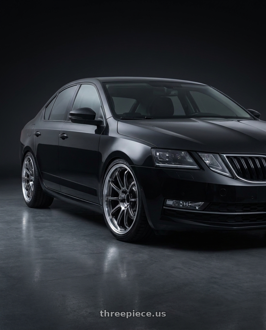 2017 skoda Octavia with Advan Racing RZ-DF2 5x114.3 19x8.5 +37 DIAMOND CUT & HYPER PLATINUM BLACK wheels