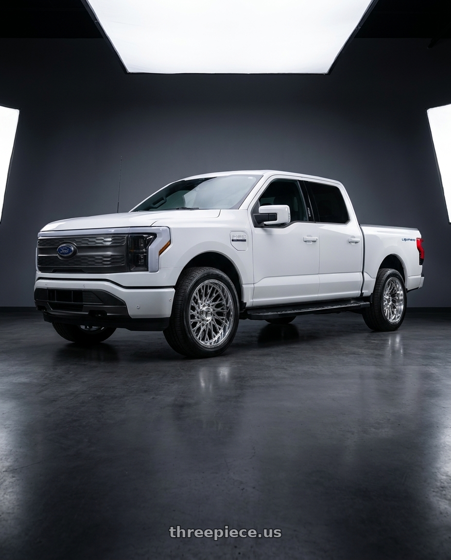 2022 Ford F150 Lightning with Fittipaldi FS369MC 6X135/6x139.7 22x9.5 +25 Mirror Coat wheels