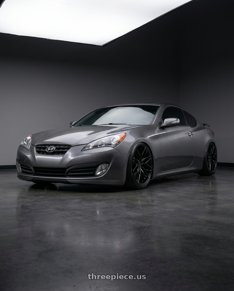 2014 Hyundai Genesis Coupe with Avant Garde Wheels M520R 5X114.3 19x9.5 +40 Gloss Black wheels