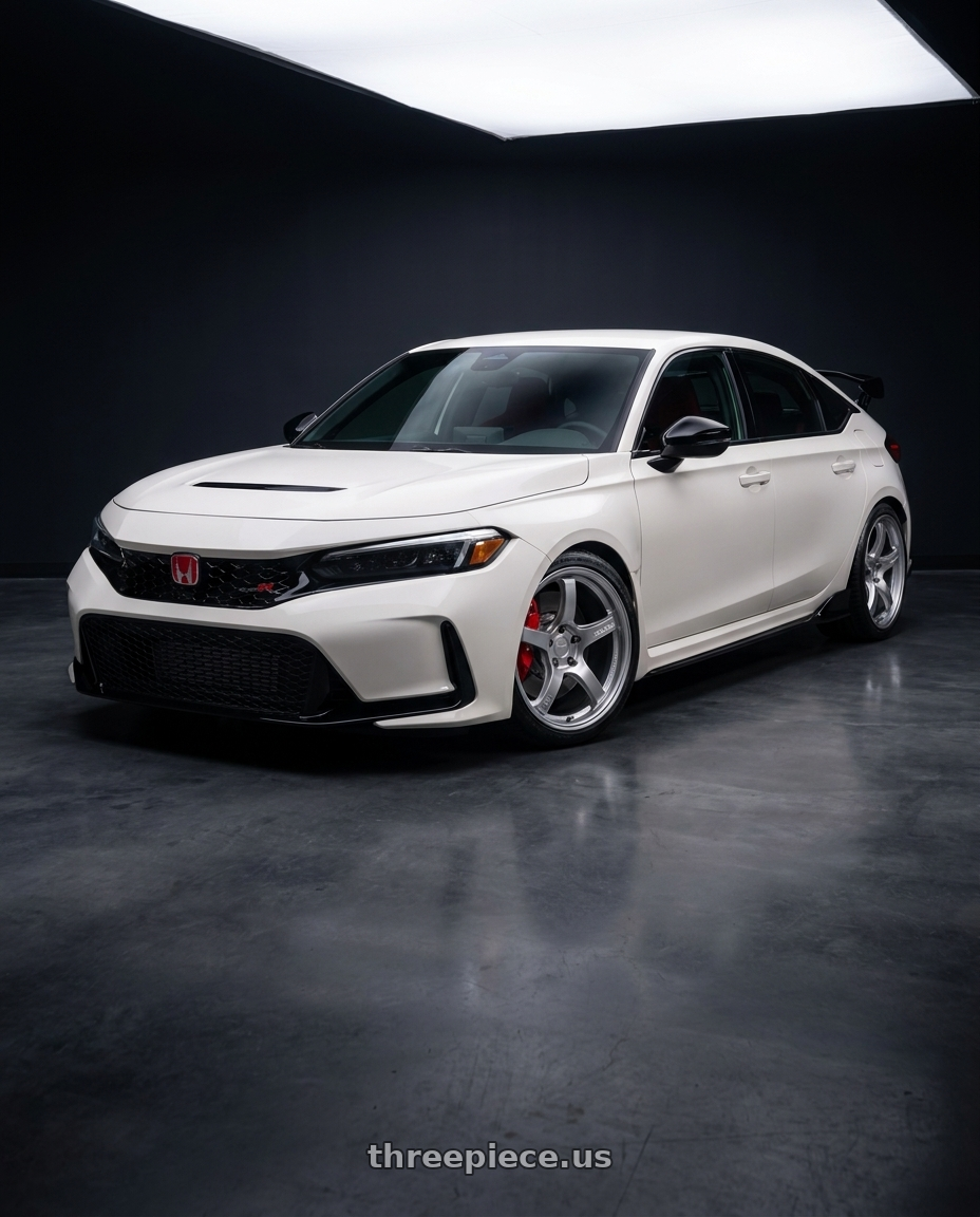 2023 Honda Civic Type R with Gram Lights 57CR 5x120 18x9.5+38 Grace Silver wheels