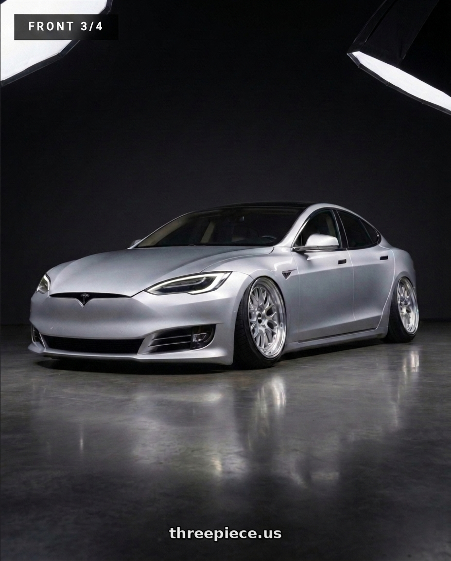 2018 tesla model s with ESR Wheels RF2 5x120 19x9.5 +35 Chrome wheels