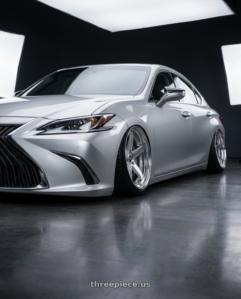 2022 Lexus ES200 with Work Zeast St2 5x100 19x8+12 A Disk Brush Silver Clear wheels