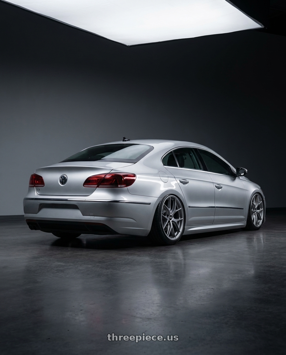 2015 Volkswagen CC with BBS CC-R 5x112 19x8.5+40 Satin Platinum wheels rear three quarter view slight stretch tires