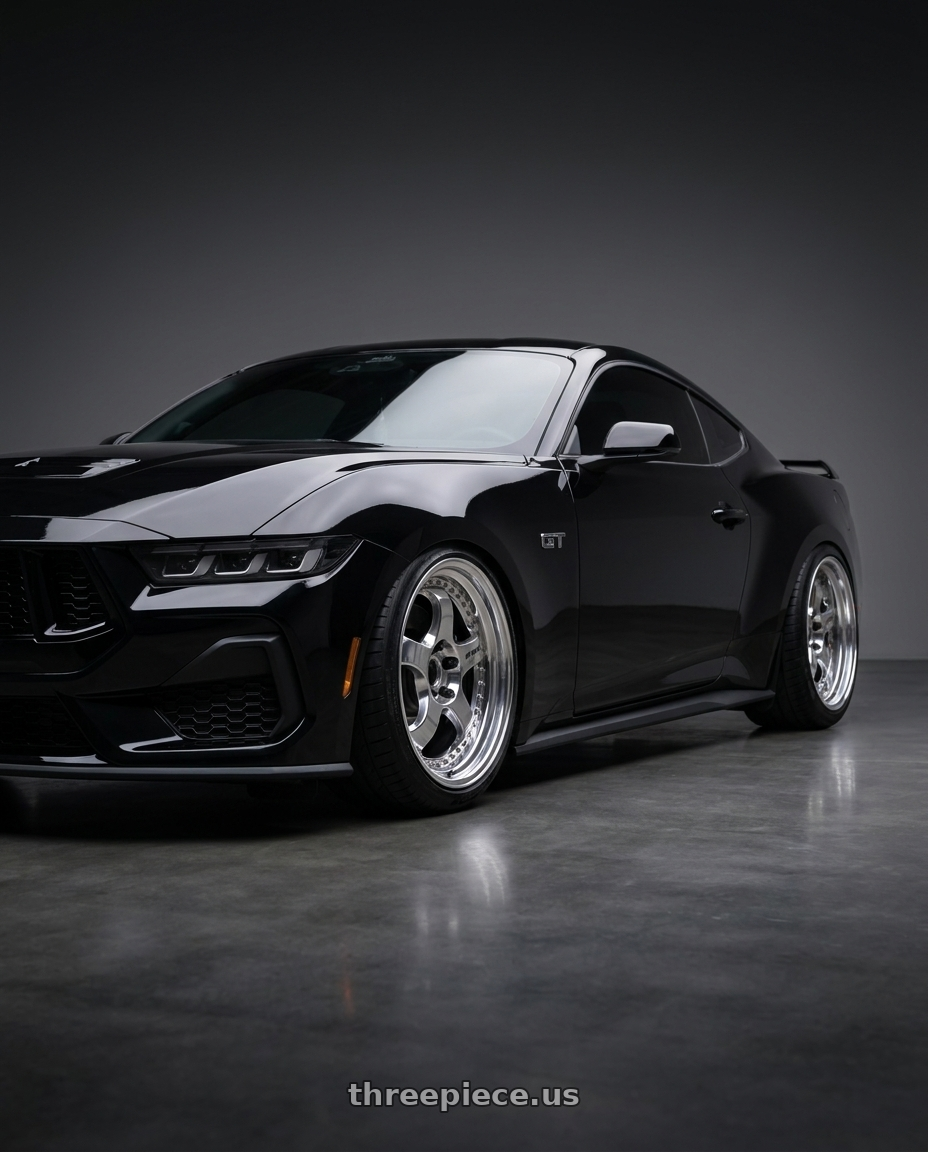 2024 ford mustang gt with Work Meister S1 3P 5x114.3 18x8.5+37 O Disk Bright Buff Finish wheels