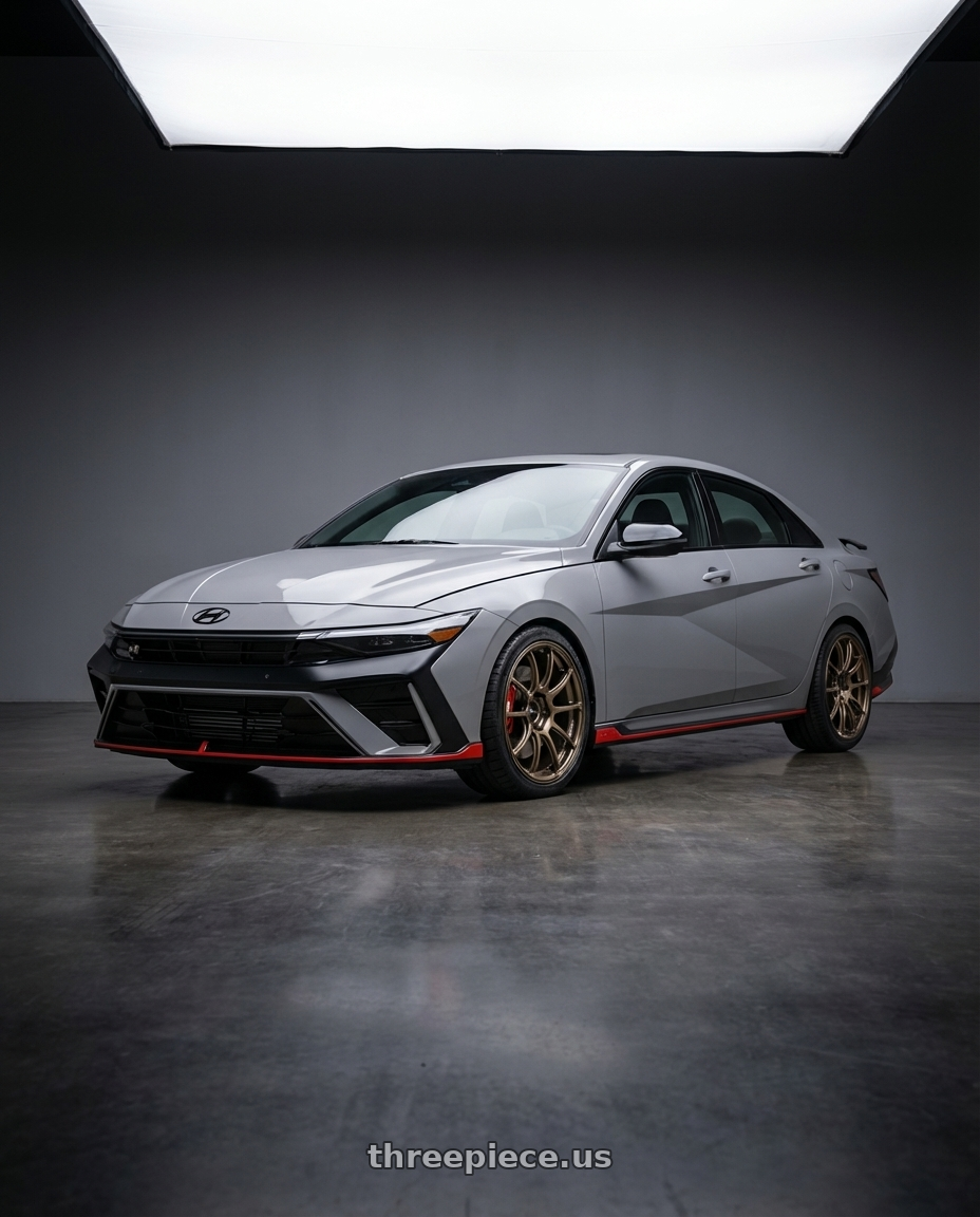 2024 Hyundai Elantra N Cyber Grey Facelift with Advan Racing RZII 5x114.3 18x8.5 +45 RACING BRONZE wheels