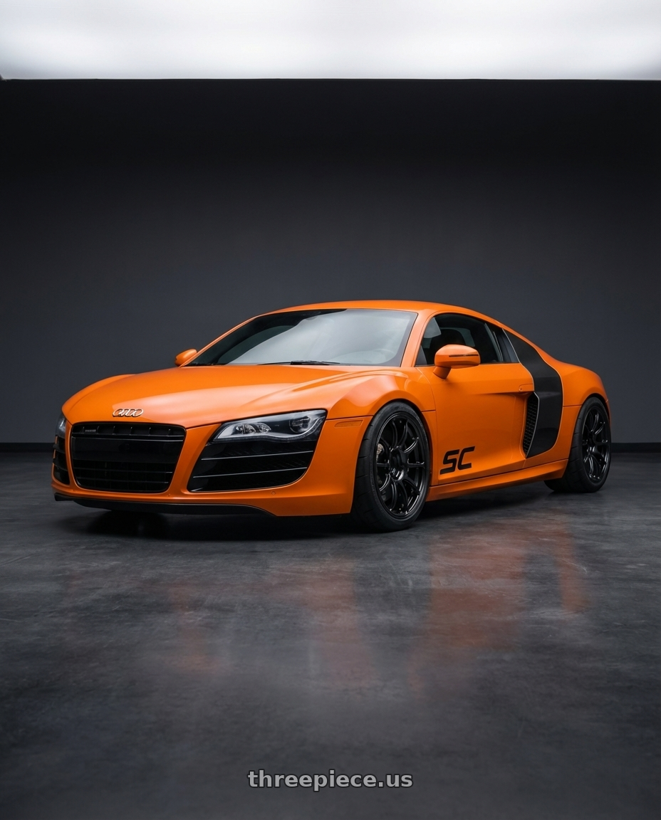 Audi r8 2012 with Advan RZ-F2 5x114 18x7.5+48 Racing Titanium Black wheels
