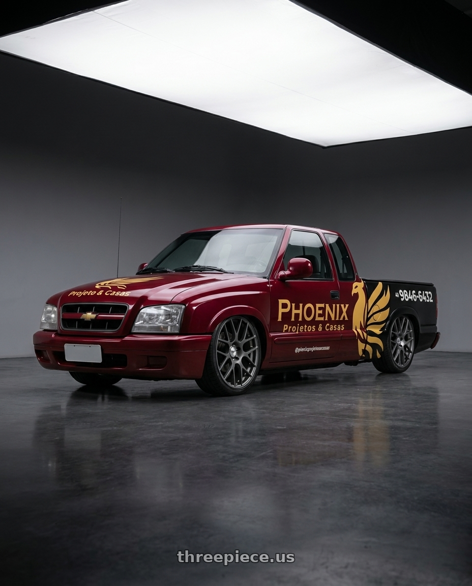 s10 brasileira, ano 1999 cor bordô, parachoques bordô, adesivada  with TSW NURBURGRING 5X114.3 17X7.5 +45 MATTE GUNMETAL wheels