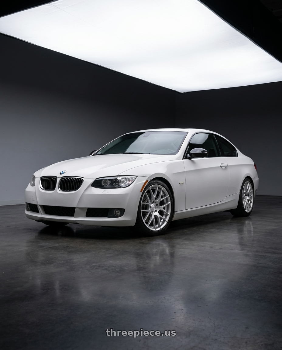 2008 BMW 328xi Alpine White with Avant Garde Wheels M359 5X120 18x8.5 +35 Hyper Silver wheels