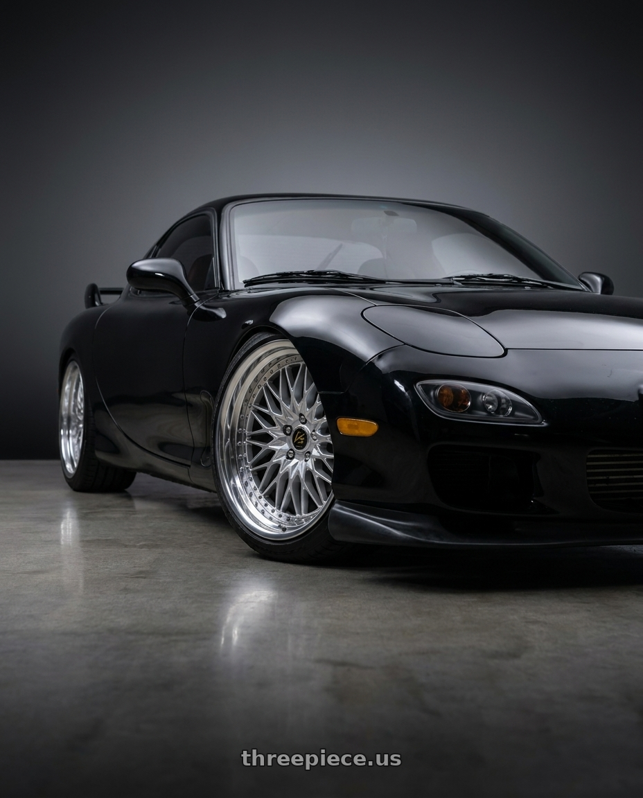 1993 Mazda fd rx7 with Work Vs-Xv 5x114.3 18x12+2 L Disk Silky Rich Silver wheels