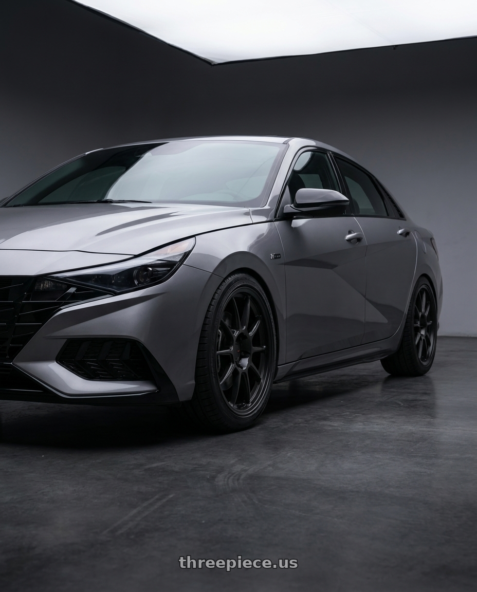 2023 Hyundai Elantra n line with TSW IMATRA 5X114.3 18X8 +35 MATTE BLACK wheels