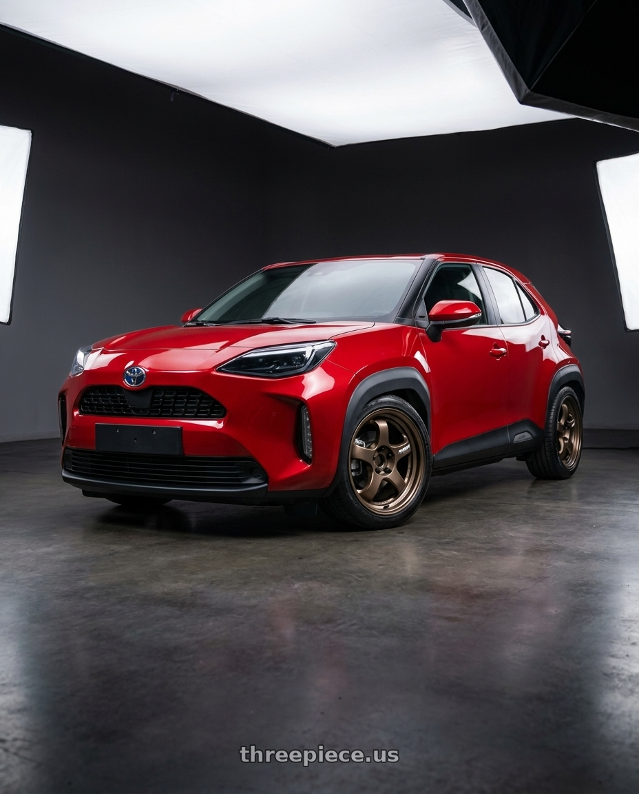 2022 Toyota Yaris Cross with Work Meister S1R 4x100 16x6+22 A Disk Ashdot Titanium wheels