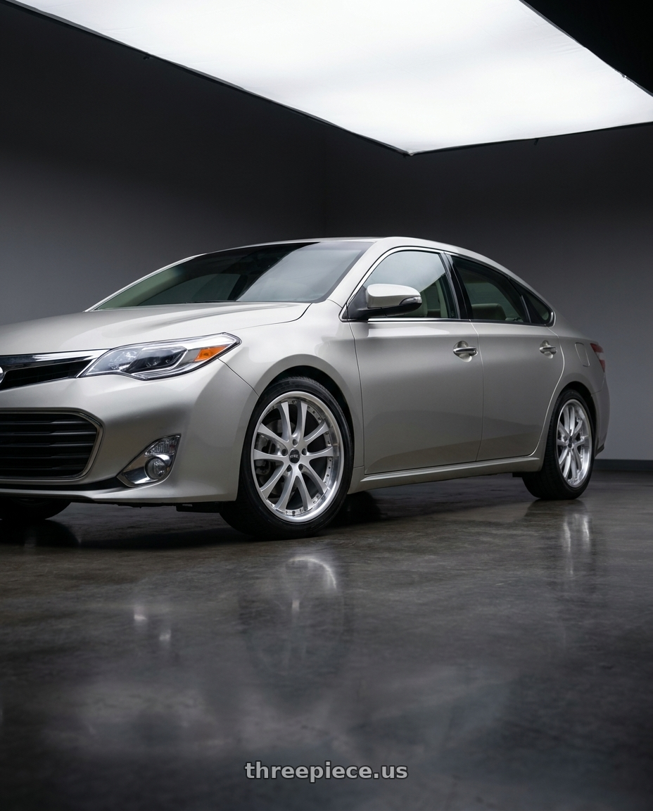 2013 toyota avalon with ARC AR5 5x114.3 18x8.5  +35 Silver Machine Face Lip Chrome Rivet wheels
