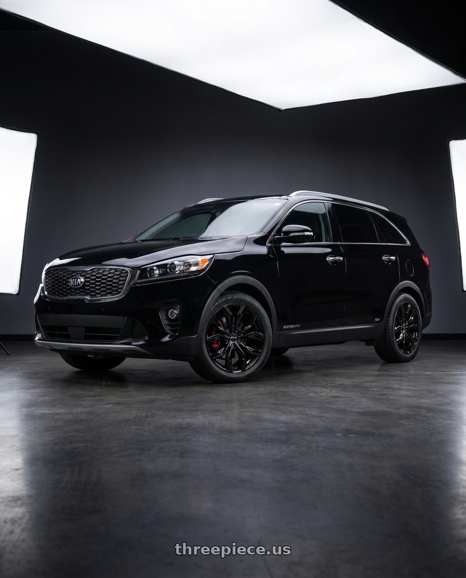2016 Kia Sorento SX with RTX Venom 5x114.3 19x8 +45 Gloss Black wheels