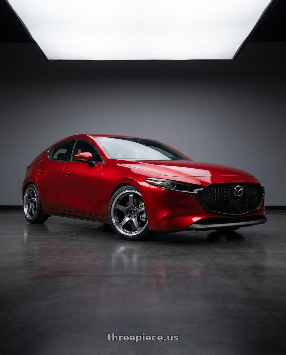 2025 Mazda 3 with Advan Racing GT BEYOND 5x114.3 19x8.5 +37 MACHINING & HYPER PLATINUM BLACK wheels