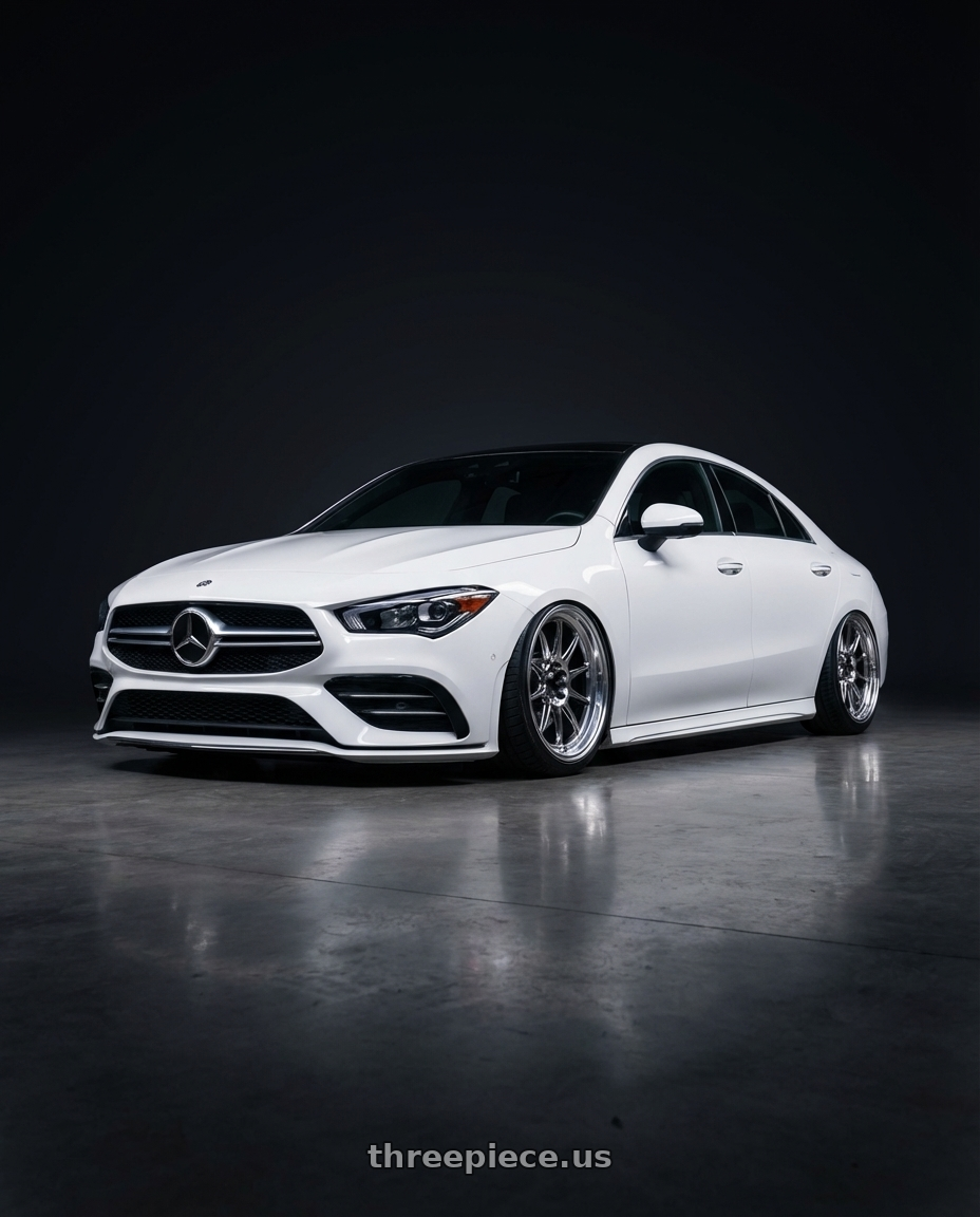 2023 Mercedes-Benz CLA C118 with Konig Countergram 5x112 19x11+40 Hyper Chrome / Machined Lip wheels