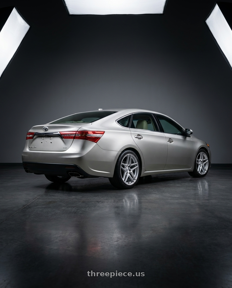 2013 toyota avalon with Kansei K15H Astro 5x114.3 19x8.5 35 Hyper Silver wheels rear three quarter view square tires