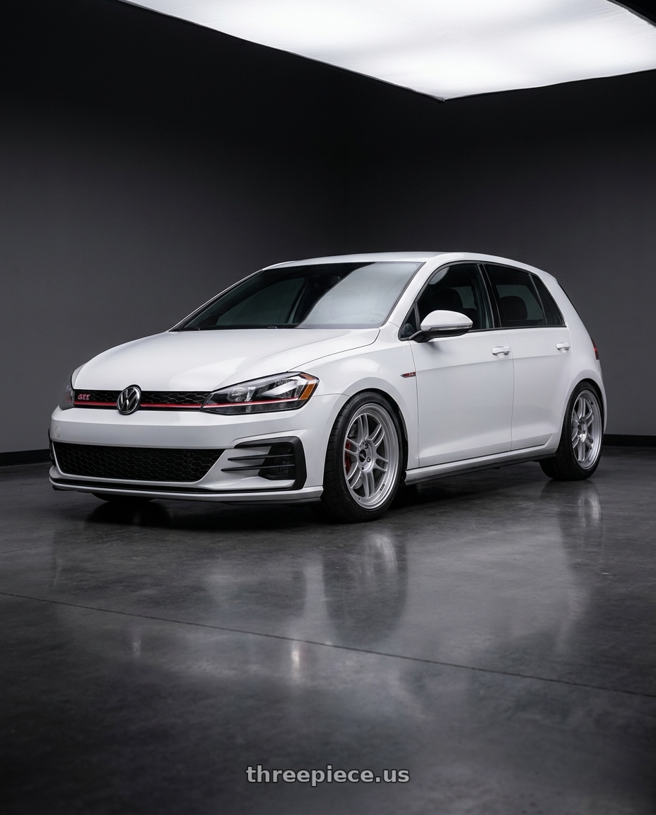 2021 Volkswagen GTI S with Enkei RPF1 5x112 18x9+35 Silver wheels