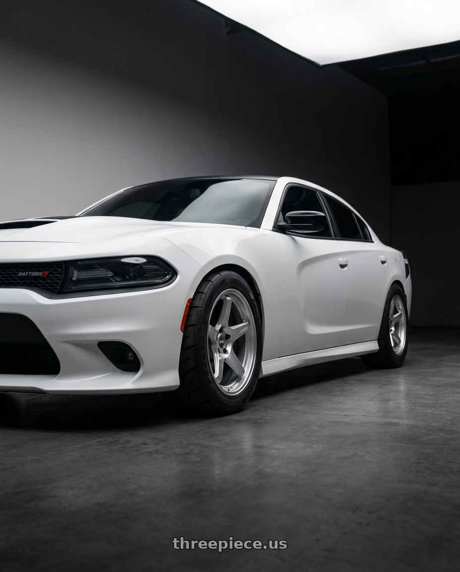 2021 dodge charger with ESR Wheels APX5C 5x115 19x9.5 +22 Hyper Silver wheels