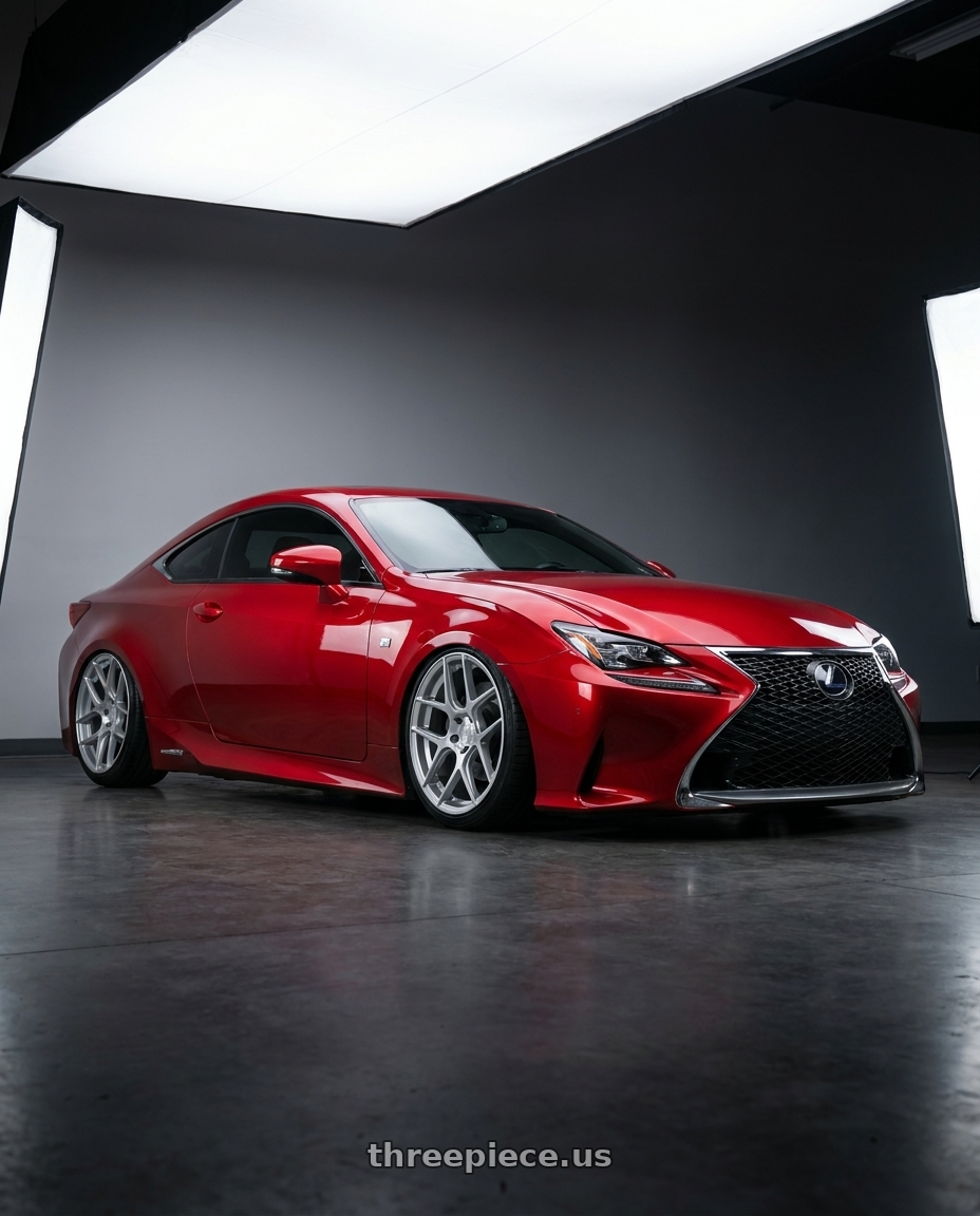 2018 Lexus RC F with Aodhan AFF2 5x114.3 19x9.5+35 Gloss Silver Machined Face wheels