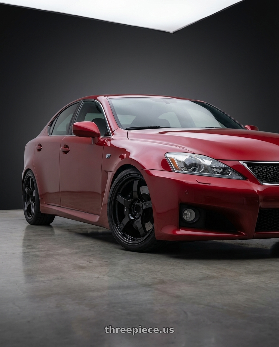 2012 Lexus IS-F with Gram Lights 57CR 5x114.3 19x10.5+12 Glossy Black wheels