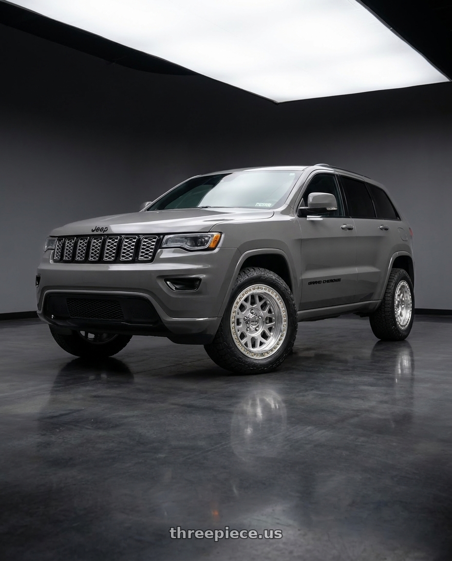 2021 Jeep Grand Cherokee Overland with KMC KM235 GRENADE CRAWL BEADLOCK 5X127 18X9 +10 MACHINED wheels
