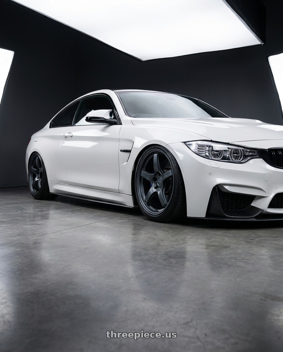 2018 BMW M4 F82 with Gram Lights 57CR 5x120 19x8.5+35 Gunblue II wheels