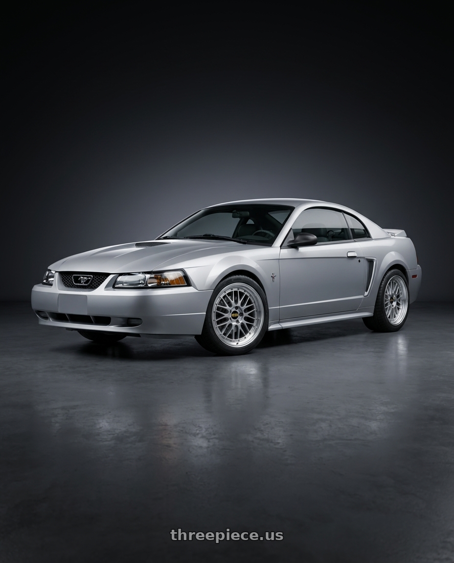 2000 ford mustang coupe with BBS LM 5x114.3 17x7.5+38 Diamond Silver wheels