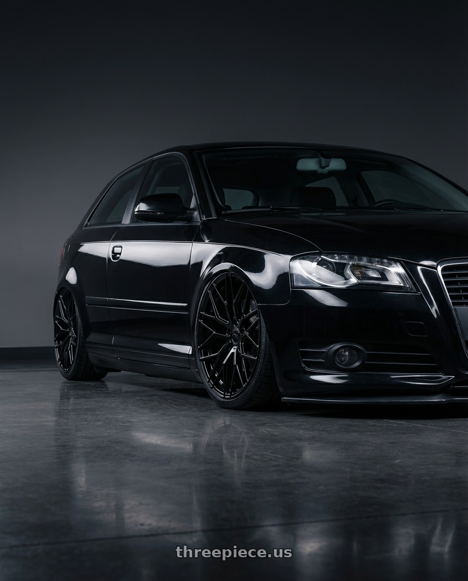 2012 Audi A3 8P with Avant Garde Wheels M520R 5X112 19x9.5 +40 Gloss Black wheels