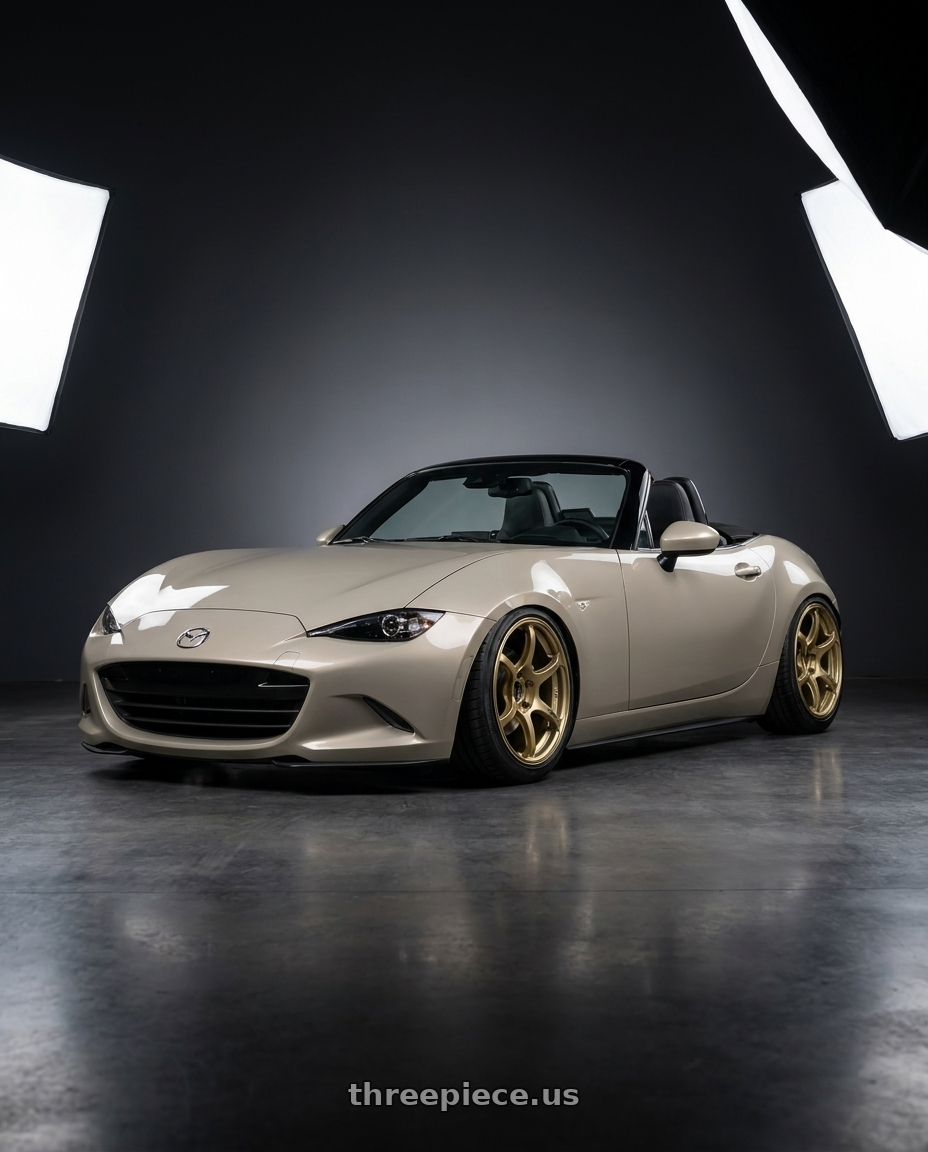 2021 Mazda MX-5 Miata ND with Advan RGIII 5x114.3 17x9.0+45 Gold wheels