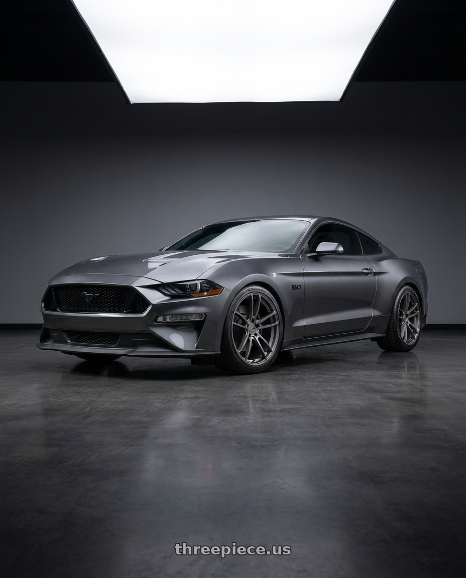 2022 Ford Mustang GT with American Racing AR941 MACH FIVE 5X114.3 19X11 +25 GRAPHITE wheels